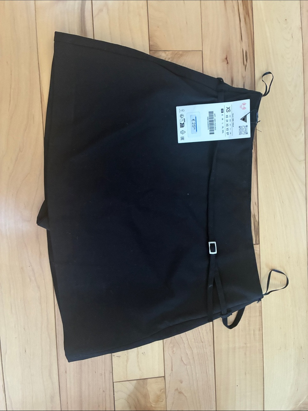 Zara Black Mini Skort with Side Buckle